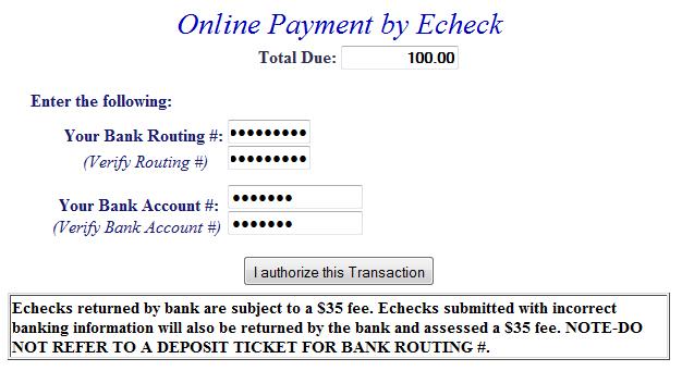 Echeck example